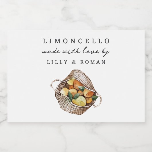 Custom Rustic Lemons Limoncello Label フードラベル (シングルラベル)