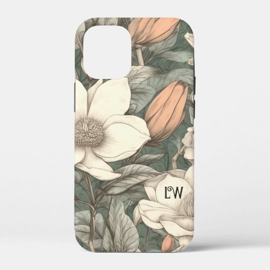 Custom Rustic Magnolias Painted Floral botanical Case-Mate iPhoneケース (裏面)