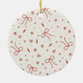 Custom Rustic Pine Tree Red Green セラミックオーナメント (裏面)