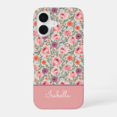 Custom Rustic-Style Watercolor Wildflowers iPhone 16ケース (裏面)