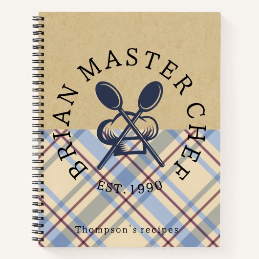 Custom rustic tartan Classic Farmhouse Brown ノートブック (正面)