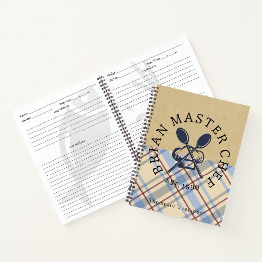 Custom rustic tartan Classic Farmhouse Brown ノートブック (内部)