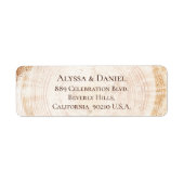 Custom Rustic Wedding Wood grain tree bark ring ラベル (正面)