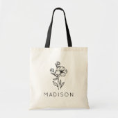 Custom Rustic Wildflower Bridesmaid Name Tote Bag トートバッグ (正面)