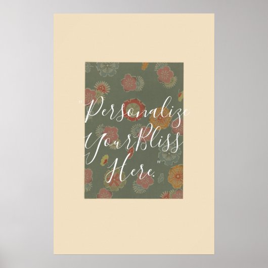 CUSTOM Ryukyu Bingata Kimono Pattern Print  ポスター (正面)