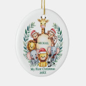 Custom Safari Animals Baby 1st First Christmas     セラミックオーナメント (右)