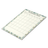 Custom Sage Floral Monthly Calendar Notepad ノートパッド (アングル)