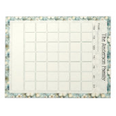Custom Sage Floral Monthly Calendar Notepad ノートパッド (正面)
