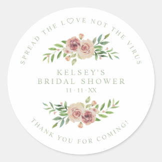 Custom Sage Garland Wreath Bridal Shower Sanitizer ラウンドシール