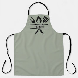 Custom Sage Green Grilling Apron エプロン