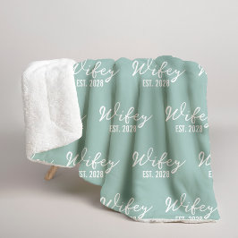 Custom Sage Sherpa Blanket for Wifey & Hubby Gift シェルパブランケット
