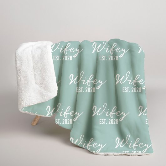 Custom Sage Sherpa Blanket for Wifey & Hubby Gift シェルパブランケット