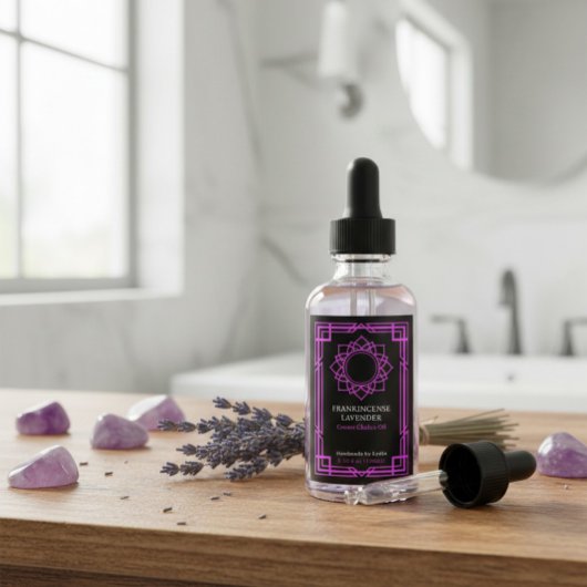 Custom Sahasrara Crown Chakra Essential Oil Label ワインラベル