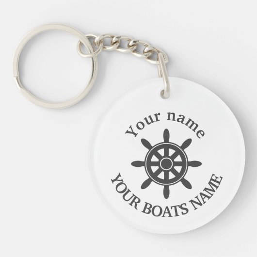Custom sailing boat name nautical keychain キーホルダー (正面)