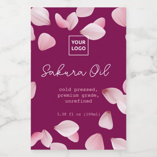 Custom Sakura Oil Label ワインラベル (シングルラベル)