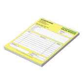 Custom Sales Invoice Receipts, Yellow Company Name ノートパッド (回転)