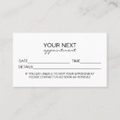 Custom Salon Appointment Card Template コーリングカード (裏面)