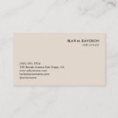 Custom Salon Business Card Minimalist Beauty Logo  名刺 (裏面)
