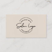 Custom Salon Business Card Minimalist Beauty Logo  名刺 (正面)