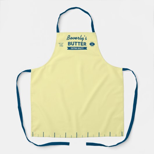 Custom Salty Butter Chef Apron Funny Baker  エプロン (正面)