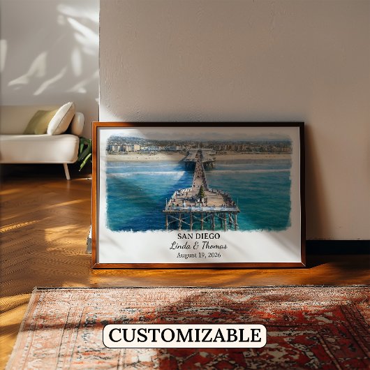 Custom San Diego Wall Art, California Poster ポスター