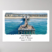 Custom San Diego Wall Art, California Poster ポスター (正面)