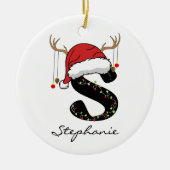 Custom Santa Claus Christmas Ornament for Women セラミックオーナメント (正面)