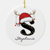 Custom Santa Claus Christmas Ornament for Women セラミックオーナメント (裏面)