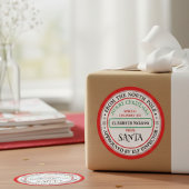 Custom Santa Claus Name Sticker — North Pole Works ラウンドシール