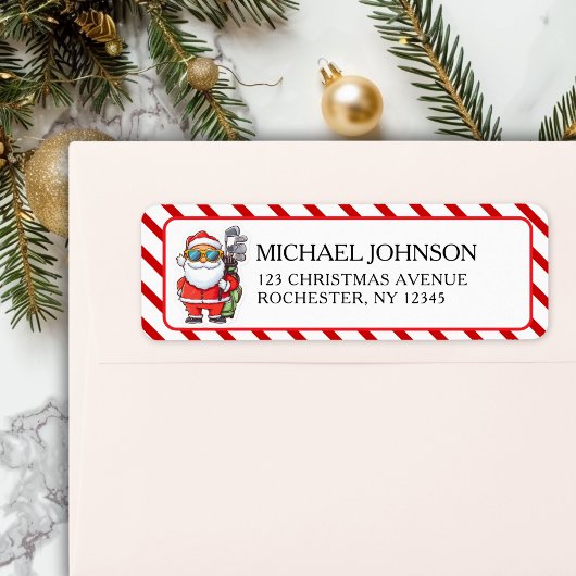 Custom Santa Golf Christmas - Funny Holiday Adress ラベル
