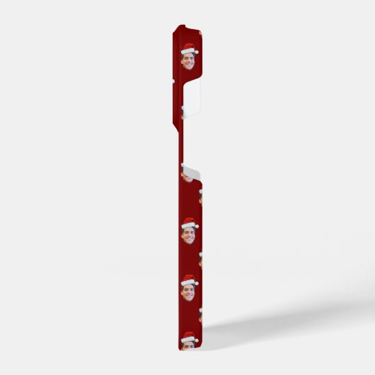 Custom Santa Hat Face Christmas Gift 2 Photos iPhoneケース (左側面)