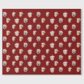 Custom Santa Hat Family Face 4 Photos Christmas ラッピングペーパー (フラット)