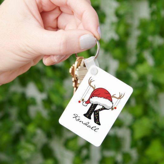 Custom Santa Monogram Bulk Keychain for Employees キーホルダー (手)