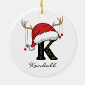 Custom Santa Monogram Bulk Ornament for Employees セラミックオーナメント (裏面)