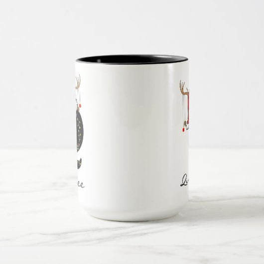 Custom Santa Monogram Coffee Mug for Coworkers マグカップ (中央)