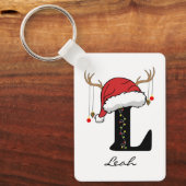 Custom Santa Monogram Keychain for Friends & Moms キーホルダー (正面)