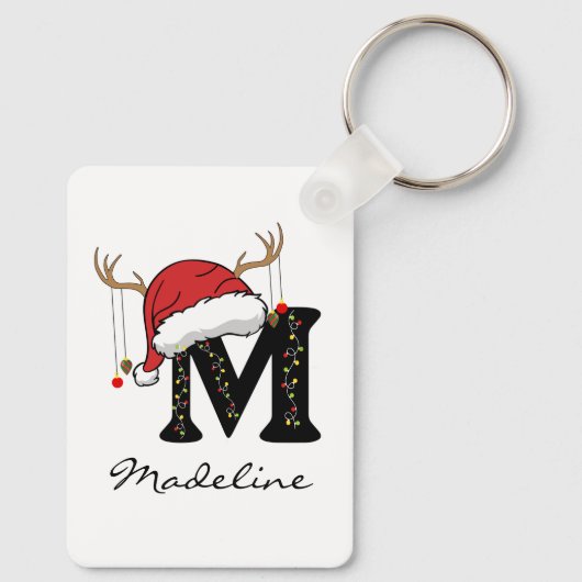 Custom Santa Monogram Keychain for Teachers キーホルダー (裏面)