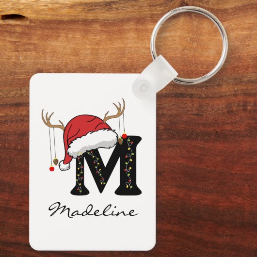 Custom Santa Monogram Keychain for Teachers キーホルダー (裏面)