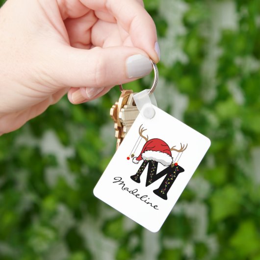 Custom Santa Monogram Keychain for Teachers キーホルダー (手)