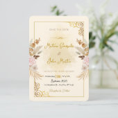 Custom Save the Date Wedding Invitation with QR セーブザデート (スタンド正面)