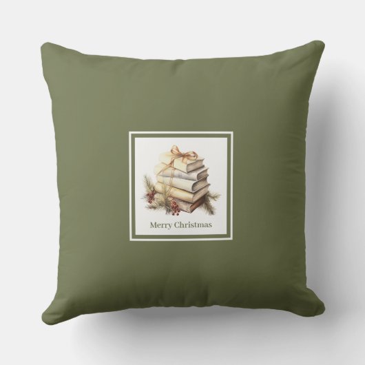 Custom Scandinavian Script Christmas Pillow クッション (裏面)