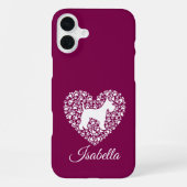 Custom Schnauzer Heart Paws Print - Dog Lover iPhoneケース (裏面)