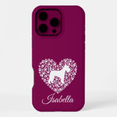 Custom Schnauzer Heart Paws Print - Dog Lover iPhoneケース (裏面)
