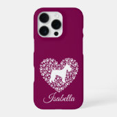 Custom Schnauzer Heart Paws Print - Dog Lover iPhoneケース (裏面)