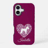 Custom Schnauzer Heart Paws Print - Dog Lover iPhone 16ケース (裏面)