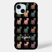 Custom Schnauzer Retro Name Initial Pet Lover Case-Mate iPhoneケース (裏面)