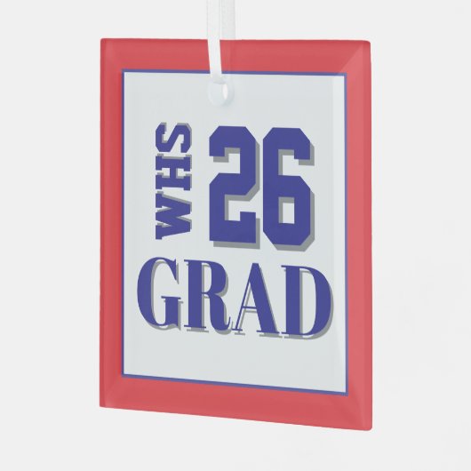Custom School Grad '26 ガラスオーナメント (正面左)