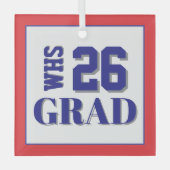 Custom School Grad '26 ガラスオーナメント (正面)