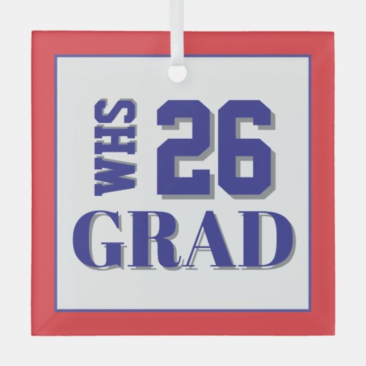Custom School Grad '26 ガラスオーナメント (正面)