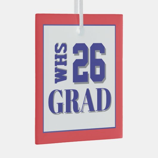 Custom School Grad '26 ガラスオーナメント (正面右)